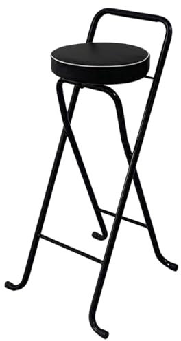 80cm/32pollici Sgabello da Bar ad Altezza Contatore con Schienale, Sedia Sgabello Alto da Cucina Portatile Pieghevole, Seduta Imbottita Sedia Sgabello per Cucina Isola Viaggio Indoor Outdoor (Color :