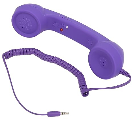Combiné Téléphonique Rétro de 3,5 Mm, Récepteur de Téléphone Portable Filaire Résistant aux Radiations, Haut-Parleur Micro pour Tous Les Smartphones et Ordinateurs avec Prise