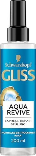 Gliss Express-Repair-Spülung Aqua Revive (200 ml), Haarspülung bietet eine Extraportion Feuchtigkeit & gesunden Glanz, für normales bis trockenes Haar