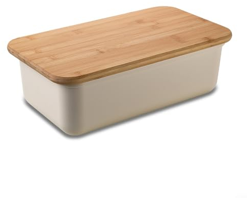 ZYWUOY Bento Box, ABS Lunch Box with Wood Lid Cutting Board Lid Food Container Portable Sandwich Bread Prep Containers Sandwich Boxes(7.5L)