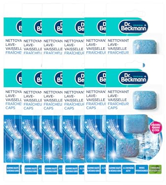 Dr. Beckmann - Nettoyant Lave-Vaisselle Fraîcheur Citron - 3 Capsules de 20g - Élimine Résidus et Odeurs - Efficace et Pratique - Lot de 12