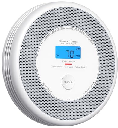 X-Sense Wi-Fi Combination Smoke and Carbon Monoxide Alarm for Home with English Voice Alerts, Wireless Interlinked Voice Alarm Requires SBS50 Base Station, XP0A-MR, 1-Pack