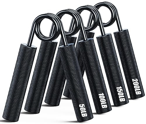 ZEAGUS Handtrainer Unterarmtrainer 4Pack or 6Pack,Metall Fingertrainer Kit | Rutschfester Griffkraft Trainer, Hochbelastbares Handgriff für Muskelaufbau und Hand-Rehabilitationsübungen