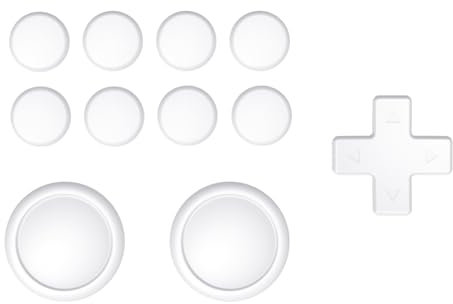PlayVital Copri Analogici Tasti Silicone per Nintendo Switch/OLED, Cover Levette Analogiche per Joycon, Adesivi Pulsanti Dpad Gommini per Nintendo Switch Lite-Bianco