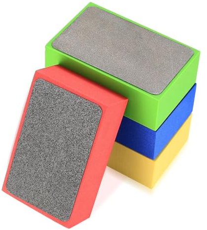 4 Pcs Tile Polishing Pads, Glass Polishing Kit Porcelain Sanding Blocks Diamond Hand Polishing Pads for Concrete Stone Marble Granite Ceramic Porcelain Sanding Blocks, 60# 100# 200# 400#