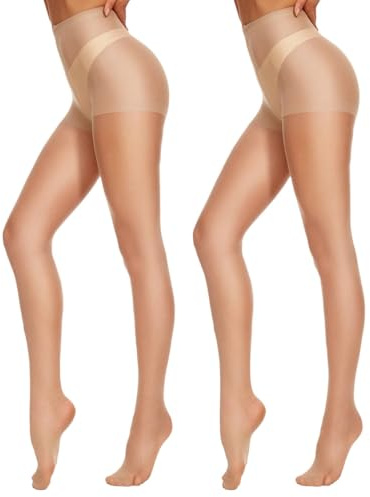 CozyWow 20 Denier Damen Strumpfhose Control Top Seidenstrümpfe Damenstrumpfhose mit verstärkten Zehen Hoch Taille