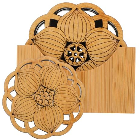 Alipis Soporte para Posavasos De Bambú y Práctico y Elegante para Decoración De Mesa