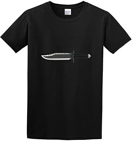 YIXUNYUAN John Rambo Knife Movie Poster Mens T Shirt Army Military Blade Machete Stallone Men's Cotton T-Shirt Shirt Top Black Size 3XL