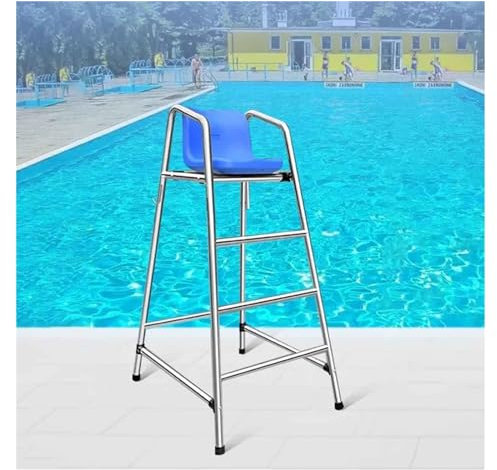 Pool Ladders Lifesaving Chair，Tall Pool Deck Lifeguard Chairs, 47in 59in 71in High Life Guard Chair for Outdoor Water Park Poolside Patio Beach Lake, Heavy Duty Stainless Steel Frame Elevate