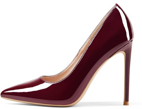 GENSHUO Bombas de tacón Alto con Punta Puntiaguda para Mujer Zapatos de Fiesta con tacón de Aguja Sexy 12 CM / 4.72IN