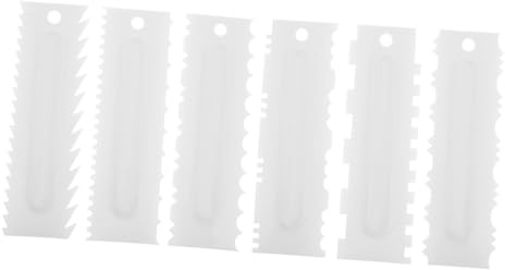 ULTECHNOVO 6pcs Plastic Baking Scraper Cake Making Fondant Smoothing Tools for Home Bakers Material Easy to Clean Pastry Scraper Kit
