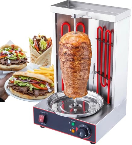EASYROSE Electric Vertical Rotisserie Grill – 2.8kW Dual Heating for Shawarma, Kebabs, Gyros & Tacos – Perfect for Parties, Catering, Restaurants, Pubs & Food Halls
