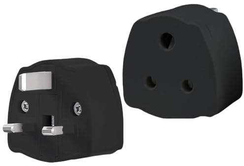 India To UK Adapter, 2 Pack UK Travel Plugs Converter Mains Plug 3 Pin Tourist Adaptor with 5A Fuse For Business Family Travel Outdoor (Black)