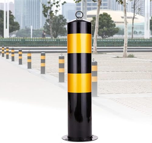Heavy Duty Parking Bollards, Reflective Security Posts for Driveways and Commercial Areas, Durable Metal Barrier for Enhanced Vehicle and Property Protection