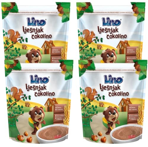 LINO Haselnuss‑Kakao‑Brei – 1 kg Beutel | Instant‑Weizengrieß für Kleinkinder ab 8 Monaten, 4 ER