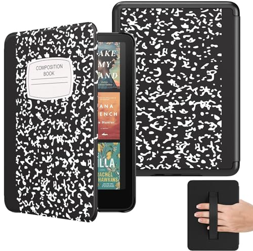 MoKo Hülle für Kindle Paperwhite (12. Gen, 2024),Notizbuch | Kompatibel mit Kindle Colorsoft Signature Edition 2024, leichte Hülle mit Handschlaufe, Auto Schlaf/Wach