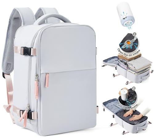 SZLX Mochila De Vacío Equipaje De Mano Mujeres, Mochila Airbag Con Sistema De Vacío Para Viajes, Ryanair Mochila De Viaje Tamaño Cabina Con Bomba Impermeable Maleta De Vacío Para Hombres