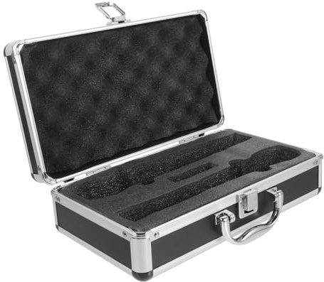 minkissy Drahtlose Mikrofontasche Aus Abs Aluminiumlegierung Mit Baumwollfutter Tragbarer Mikrofonkoffer Mit Griff Schützend Für Live Auftritte Und Reisen