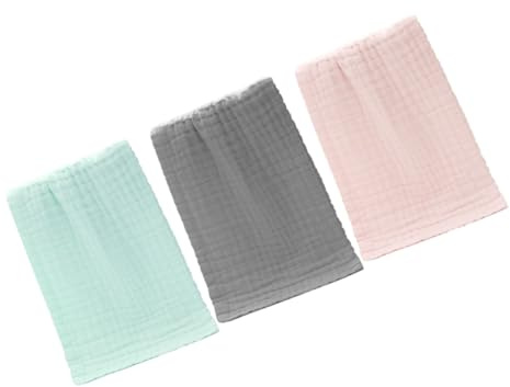HIAKDOFT 3 Stck Teiliges Waschlappen aus Ultraweicher Baumwolle Saugstark und Hautfreundlich Vielseitig Einsetzbar als Spucktuch Waschtuch und Gesichtstuch für Neugeborene