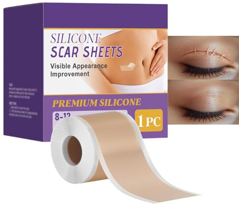 Silikon Narbenblatt Klebe Narbenpflaster 59,06 x 1,57 Zoll Flexible Wundpflaster Ideal für Postpartum, Verbrennung, Bauchstraffung, Pickel, Dehnungsstreifen, Brustverkleinerung, ältere Menschen