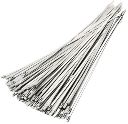 Bridas de acero inoxidable Bridas metálicas de acero inoxidable for escape, envoltura revestida, cierre metálico, cierre de cremallera, brida multifuncional for cables con cierre(12mm,500mm)
