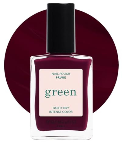 Manucurist Green Nagellack Bordeauxroter Prune Nail Polish | Vegan und bio-basiert (83%) - Professionelle Maniküre - 15ml - Nagellack Schnelltrocknend - Nail Polish