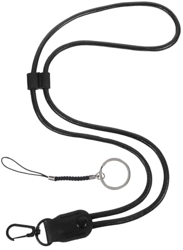 AUTSUPPL Cordons Classiques en Cuir Pu Noir Mousqueton Métallique, Légers et Confortables, Réglables pour Cartes D'identité et Badges, Usage Quotidien en Milieu Professionnel et Extérieur