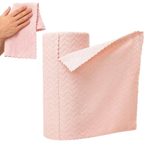 Byuexhp Microfibre Cloth Roll, Reusable Tear-Off Cleaning Cloths, Cloth for Wet and Dry Use, for Use in Home, Kitchen, Workshop, Bathroom, House Cleaning and