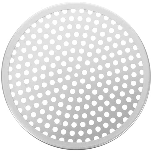 HOMSFOU Plaque à Pizza en Alliage d'Aluminium Perforée Ronde, Plateau de Cuisson Trous pour Four et Micro-Ondes, Outil de Cuisson Pratique pour Pizza Maison