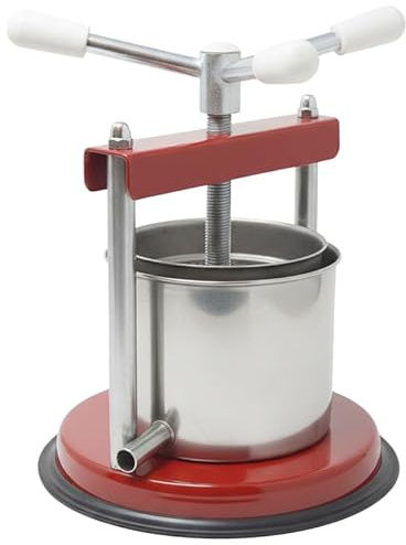 TORCHIETTO Premitutto Manuale Piccolo DIAMETRO CESTELLO 14cm, Certificazione Alimentare, Ferro e Acciaio Inox 430, per Pomodori MIrto Melanzane Ortaggi Succhi Frutta e Olio, Modello Nuovo