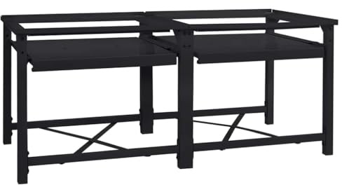 Kaloriko Pedestal de lavadora 2 piezas negro acero 120 x 56 x 52 cm con patas ajustables antideslizantes para lavandería baño sótano para ergonomía y amortiguación de vibraciones