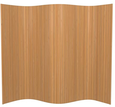 Red Lantern 6 ft. Tall Bamboo Wave Screen - Natural
