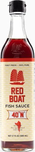 Red Boat Fischsauce – Reine, natürliche Fischsauce ohne Glutamat, Konservierungs- und Zusatzstoffe – Aus Vietnam, 40°N (1 x 500 ml) | Hergestellt mit nur 2 Zutaten in Vietnam, Keto, Paleo, Ganze 30, gluten- und zuckerfrei