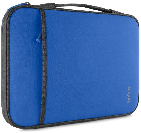 Belkin Slim Protective Sleeve with Carry Handle and Zipped Storage for Chromebooks, Netbooks and Laptops up to 11 inches – Blue