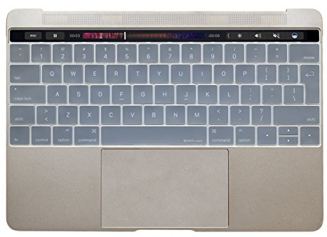MiNGFi Silikon tangentbordsskydd för MacBook Pro 13/15 Touch Bar (2016-2019) model A1706 A1707 A1989 A1990 A2159 EU/ISO tangentbordslayouten - Transparent
