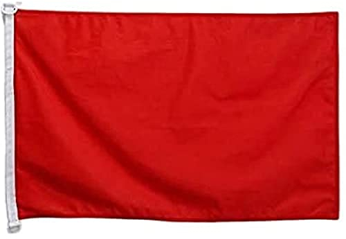 AZ FLAG - Drapeau Unicolore Rouge - 45x30 cm - Pavillon Nautique De Couleur Rouge Spécial Bateau Et Extérieur En Maille Bloquée Avec Anneaux Plastiques Intégrés - 30g