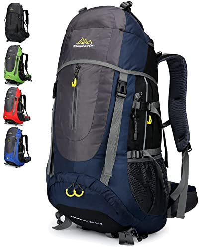 Doshwin 70L Zaino da Escursionismo Trekking Campeggio Viaggio Grande per Uomo Donna (Blu scuro)