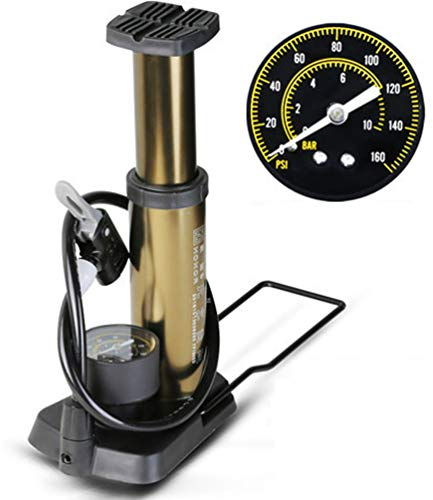 RONGJJ Pumpe Mini Fußpumpe, Tragbare Hochdruckluftpumpe Fahrrad Fahrrad MTB Reifenbodenfüller Manometer
