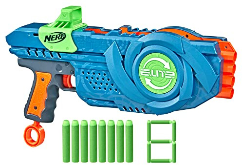 Nerf Elite 2.0 Flipshots Flip-8 Blaster, 8 Dart Barrels Flip to Double Your Firepower, 8-Dart Capacity, 8 Nerf Darts, F2549