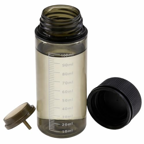DIY-24H Leerflaschen 120ml mit Messskala Liquidflasche leer Flasche PET Bottle Droper Skala (Schwarz, 120ml - 5 Stück)