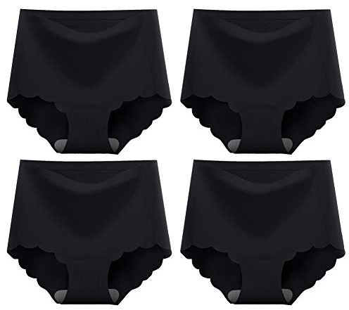4-pack sömlösa trosor dam modaltrosor trosor trosor flerpack | Sömlösa trosor för kvinnor utan pressande sömmar; sval mjuk modal; antibakteriellt steg; elastisk och formtrogen