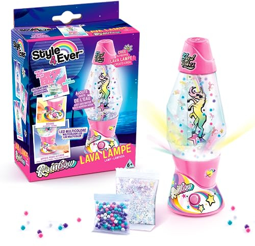 Style 4 Ever Mini DIY Lava Lamp, Make Your Own, Just Add Water, Personalise with Glitter, Beads & Stickers, for Ages 6+