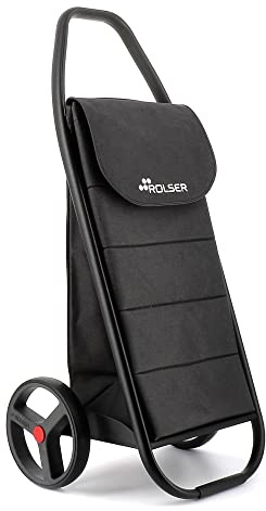 Einkaufstrolley Rolser COM Tweed Polar Black Tube 2 große Räder - Schwarz