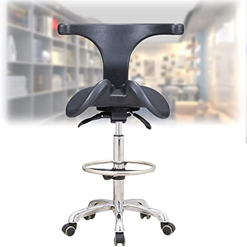 LMEILI Höhenverstellbarer Sattelhocker, medizinischer Zahnarztstuhl, Arbeitshocker, ergonomischer, um 360 ° drehbarer Drehhocker für Ärzte, Schönheitsmassage, Spa-Salon