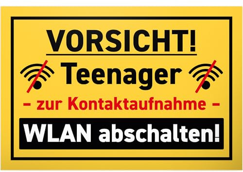 DankeDir! Vorsicht Teenager - Schild 30 x 20 cm - Geschenkidee Jugendzimmer Türschild Spruch Zimmer Pubertät Jungen & Mädchen - Zimmer Deko Geburtstag Tür Deko Geschenk Idee Jugendliche