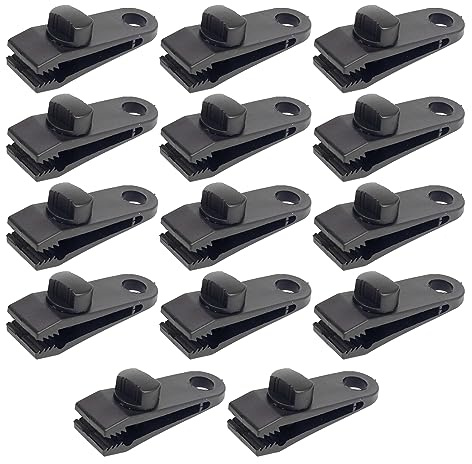 14 Pcs Heavy Duty Tarp and Tent Clips - Crocodile Mouth Clamps for Tarpaulin and Camping