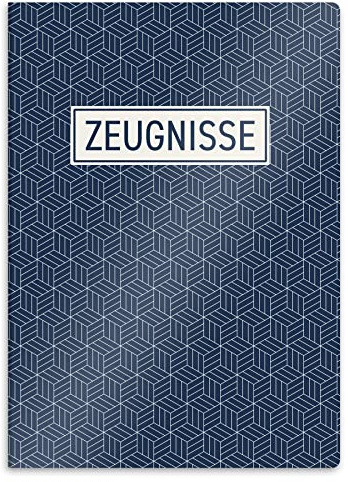 itenga Carpeta de certificados con diseño DIN A4, estable, para documentos, 20 fundas estables, para niños, jóvenes, estudiantes, niñas, niños (motivo abstracto geométrico)