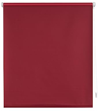 Decorblind Verdunkelungsrollo, glatt, ohne Werkzeug und ohne Bohren, Maße 42 x 180 cm (Breite x Länge), Stoff 39 x 175 cm, Bordeaux, für Fenster