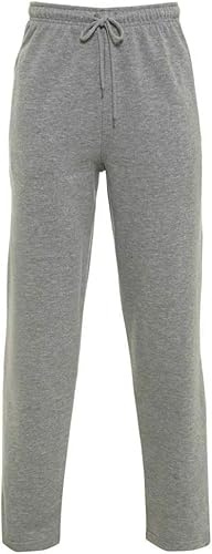 JMA Trading Men's Open Hem Jog Pants Plain Jogging Bottoms Fleece Pants Sports Trousers Jogging Bottoms Plus Size Small to 2XL (Grey, Medium)