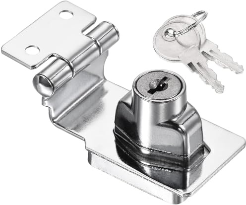 ZiYuya Serrure de porte avec clé identique, bouton rotatif à 90 ° serrure de tiroir loquet porte verrou d'armoire serrure placard verrou de porte boucle de verrou à angle droit, 2.5 inch